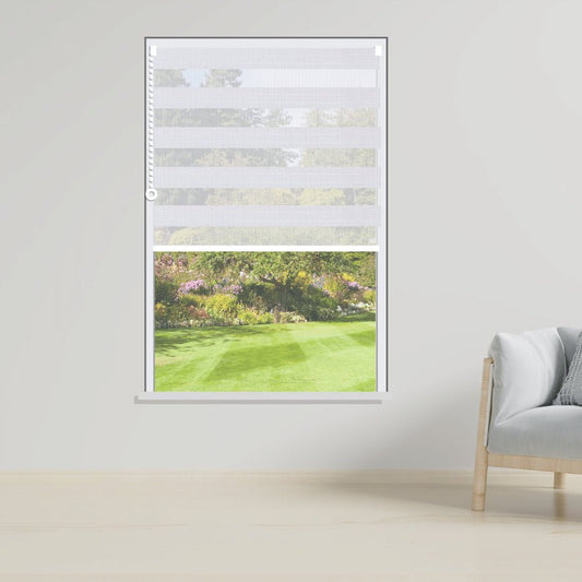 Day and Night Roller Blinds Duel White-1301 - Manor Interiors