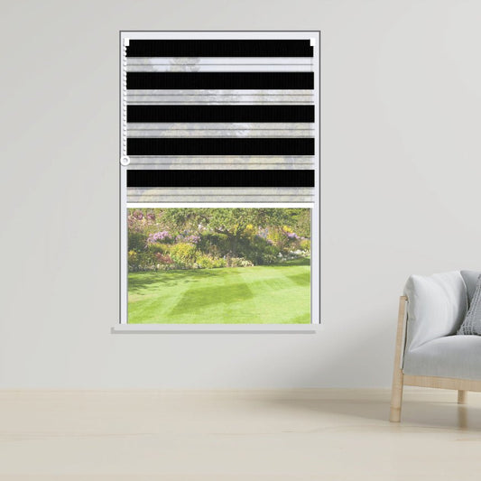 Day and Night Roller Blinds Duel Black-1308 - Manor Interiors