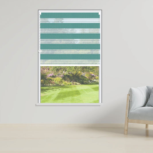 Day and Night Roller Blinds Duel Turquoise-1809 - Manor Interiors