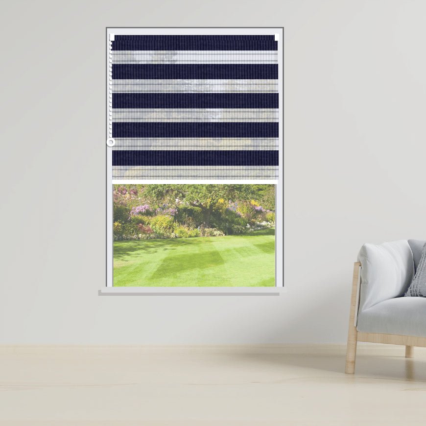 Day and Night Roller Blinds Duel Navy-blue-1810 - Manor Interiors