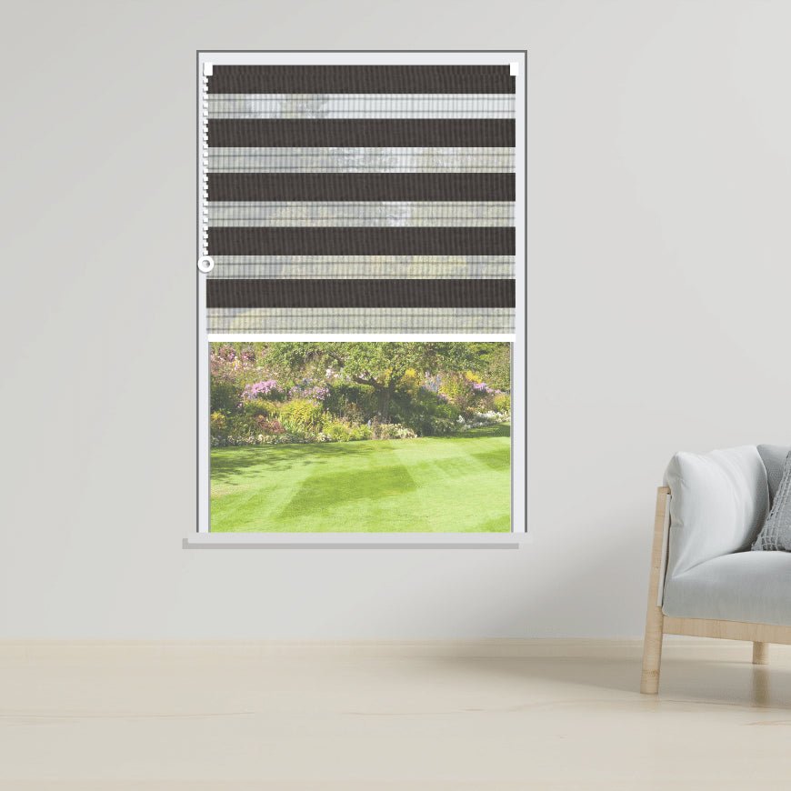 Day and Night Roller Blinds Duel Graphite-1820 - Manor Interiors