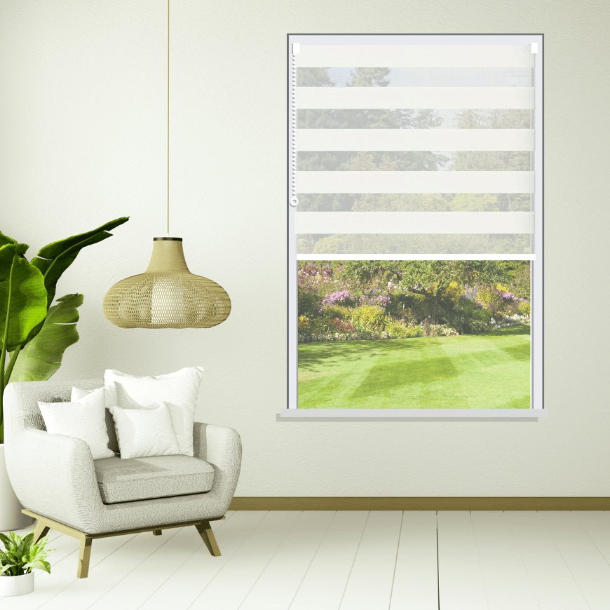 Day and Night Roller Blinds Ninfeo White 1101 - Manor Interiors