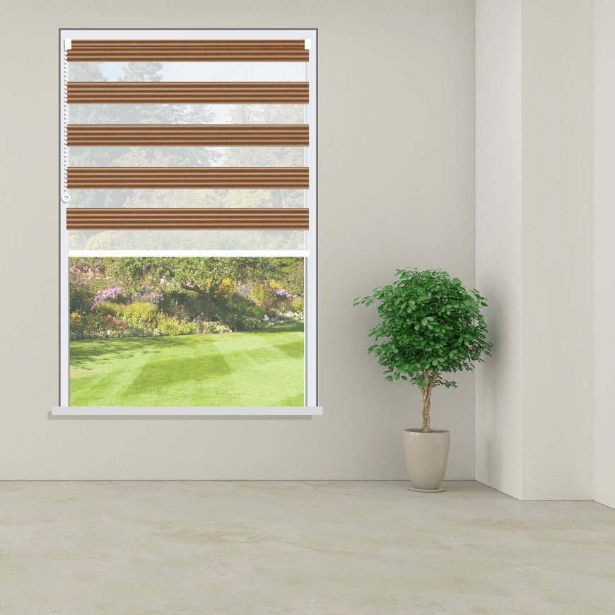 Day and Night Roller Blinds Songes Walnut-2304 - Manor Interiors